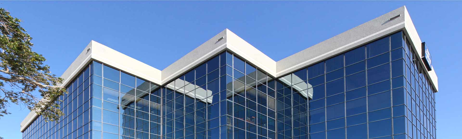 Office building with tinted windows